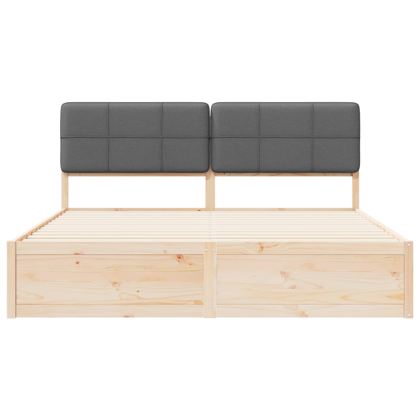 Bedframe met Gevoerd Hoofdgedeelte Donkergrijs 200 x 200 cm is nu te koop bij PeponiXL, paradijselijk wonen!