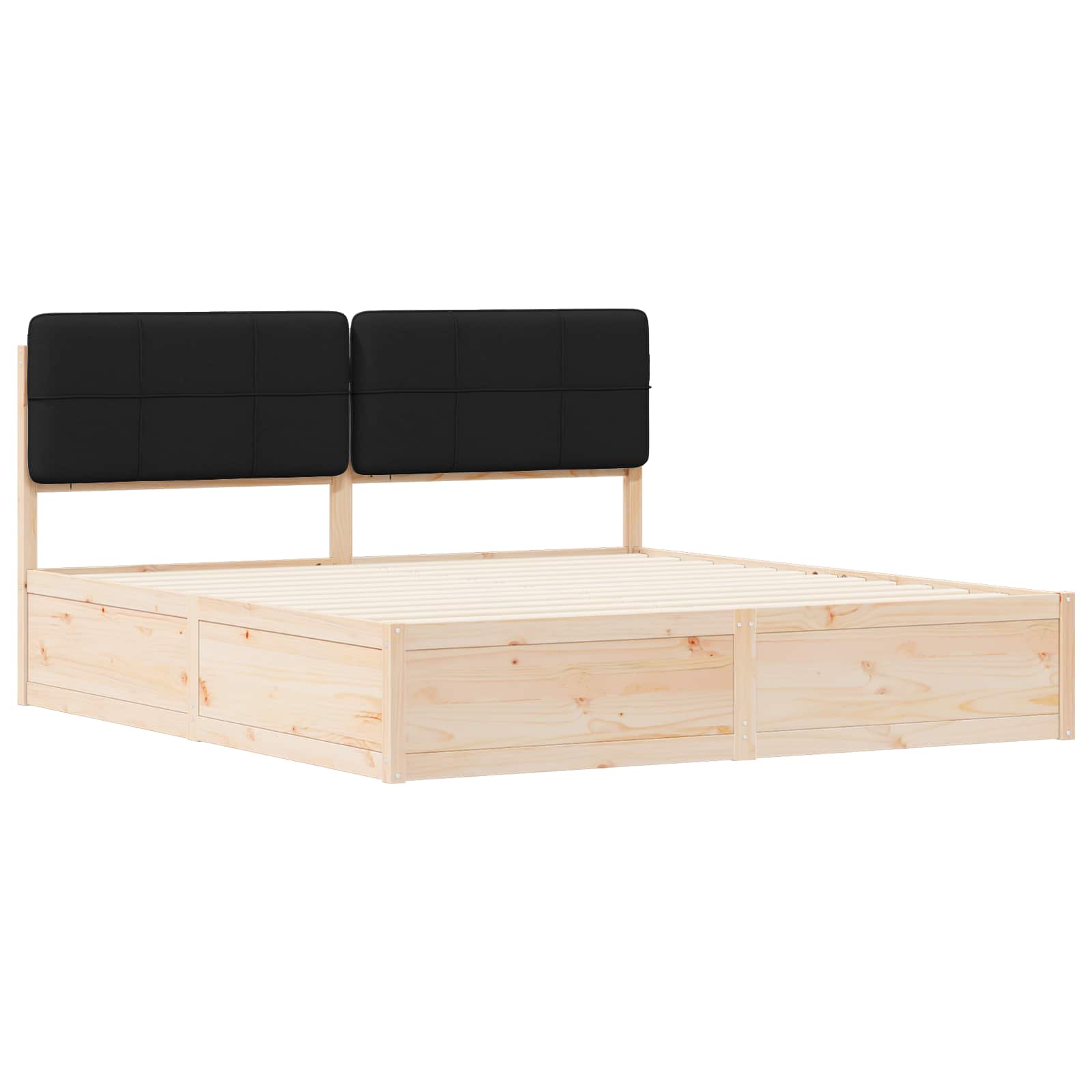 Bedframe met Gevoerd Hoofdgedeelte Zwart 200 x 200 cm is nu te koop bij PeponiXL, paradijselijk wonen!