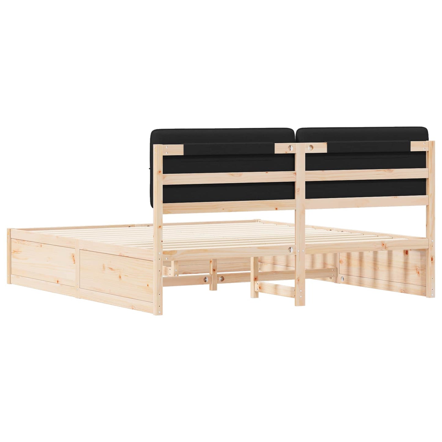 Bedframe met Gevoerd Hoofdgedeelte Zwart 200 x 200 cm is nu te koop bij PeponiXL, paradijselijk wonen!