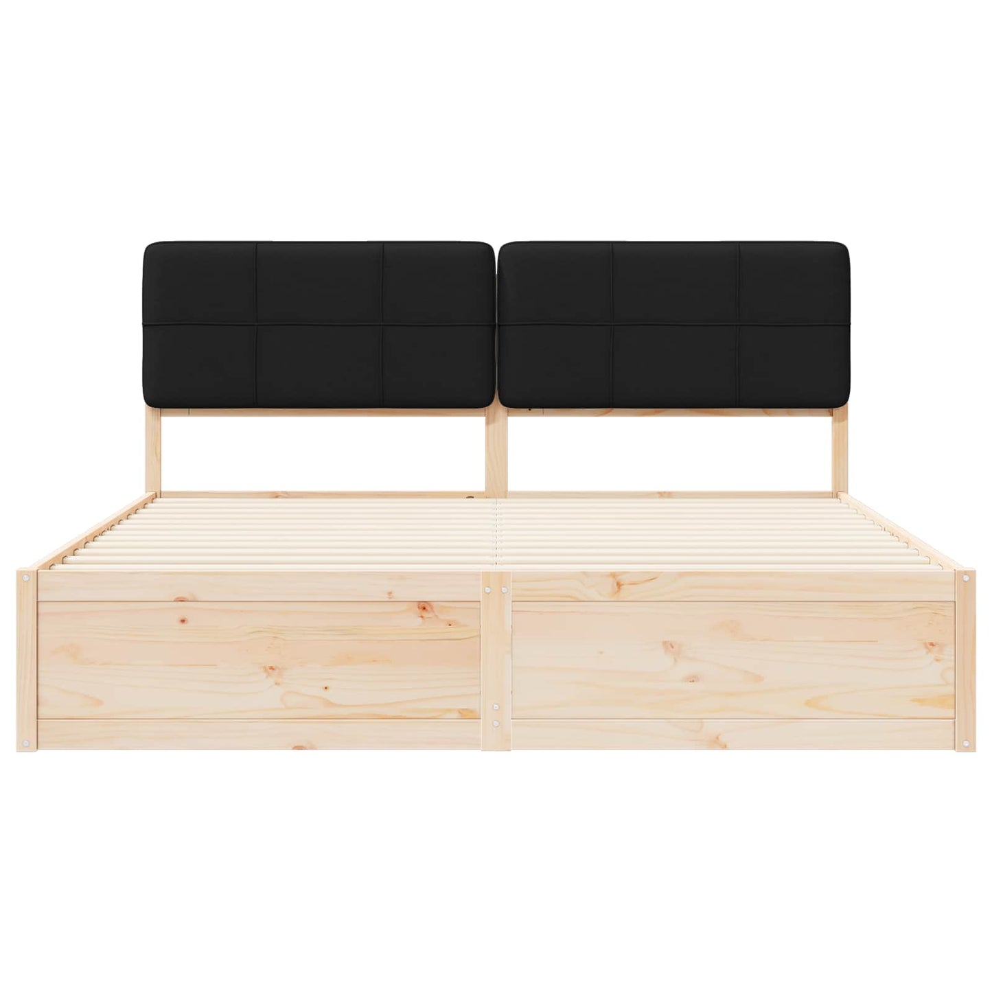 Bedframe met Gevoerd Hoofdgedeelte Zwart 200 x 200 cm is nu te koop bij PeponiXL, paradijselijk wonen!