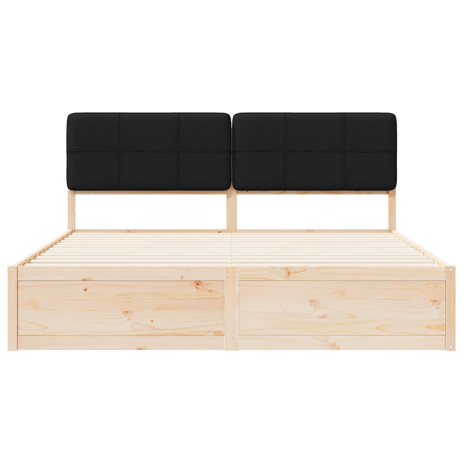 Bedframe met Gevoerd Hoofdgedeelte Zwart 200 x 200 cm is nu te koop bij PeponiXL, paradijselijk wonen!