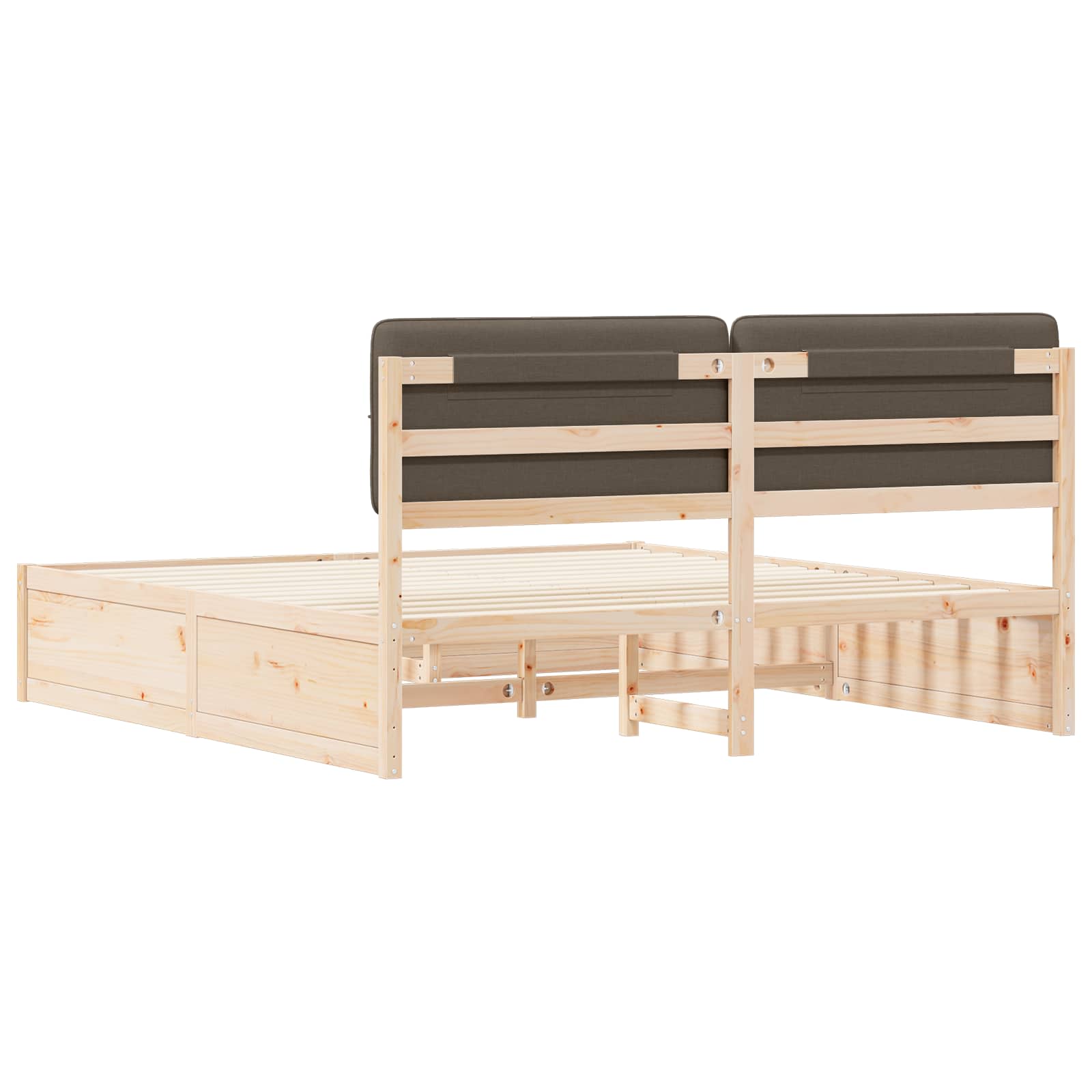 Bedframe met Gevoerd Hoofdgedeelte Taupe 200 x 200 cm is nu te koop bij PeponiXL, paradijselijk wonen!