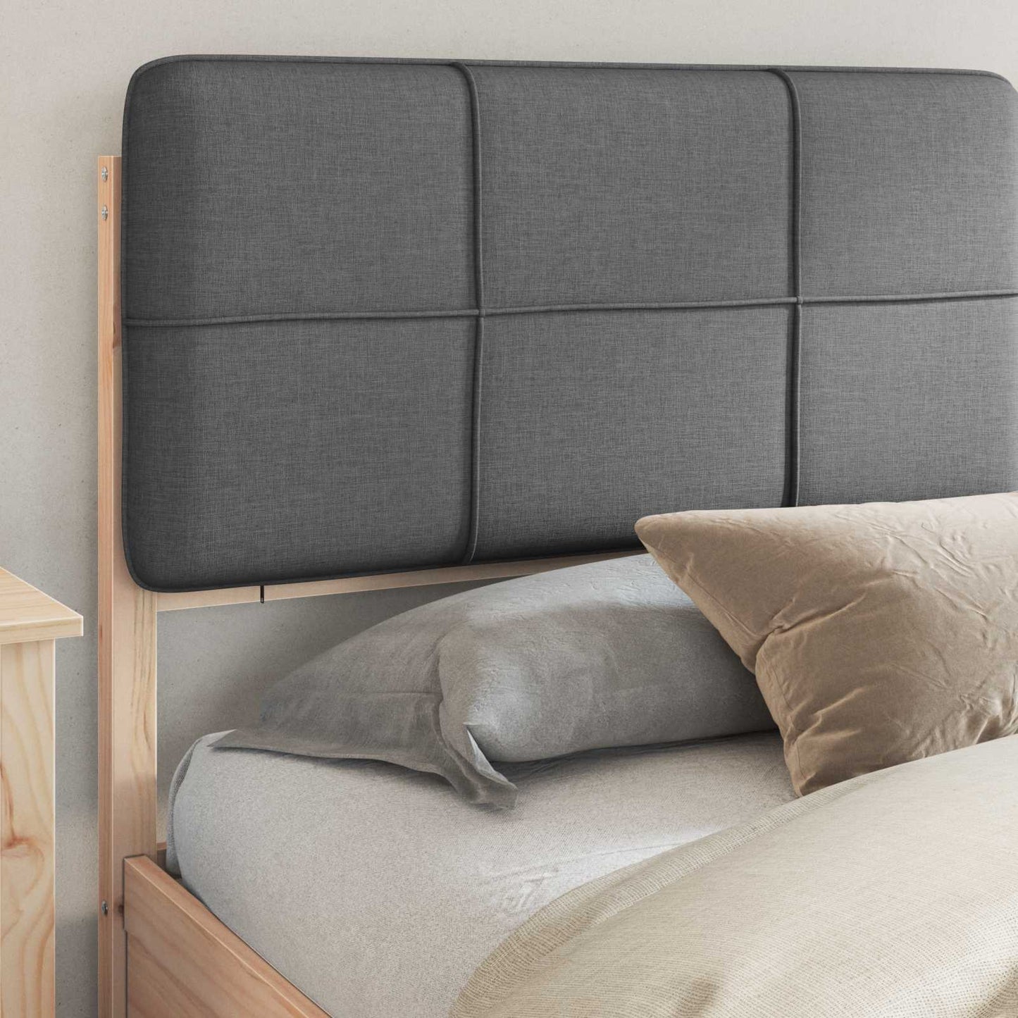 Bedframe met Gevoerd Hoofdgedeelte Donkergrijs 180 x 200 cm is nu te koop bij PeponiXL, paradijselijk wonen!