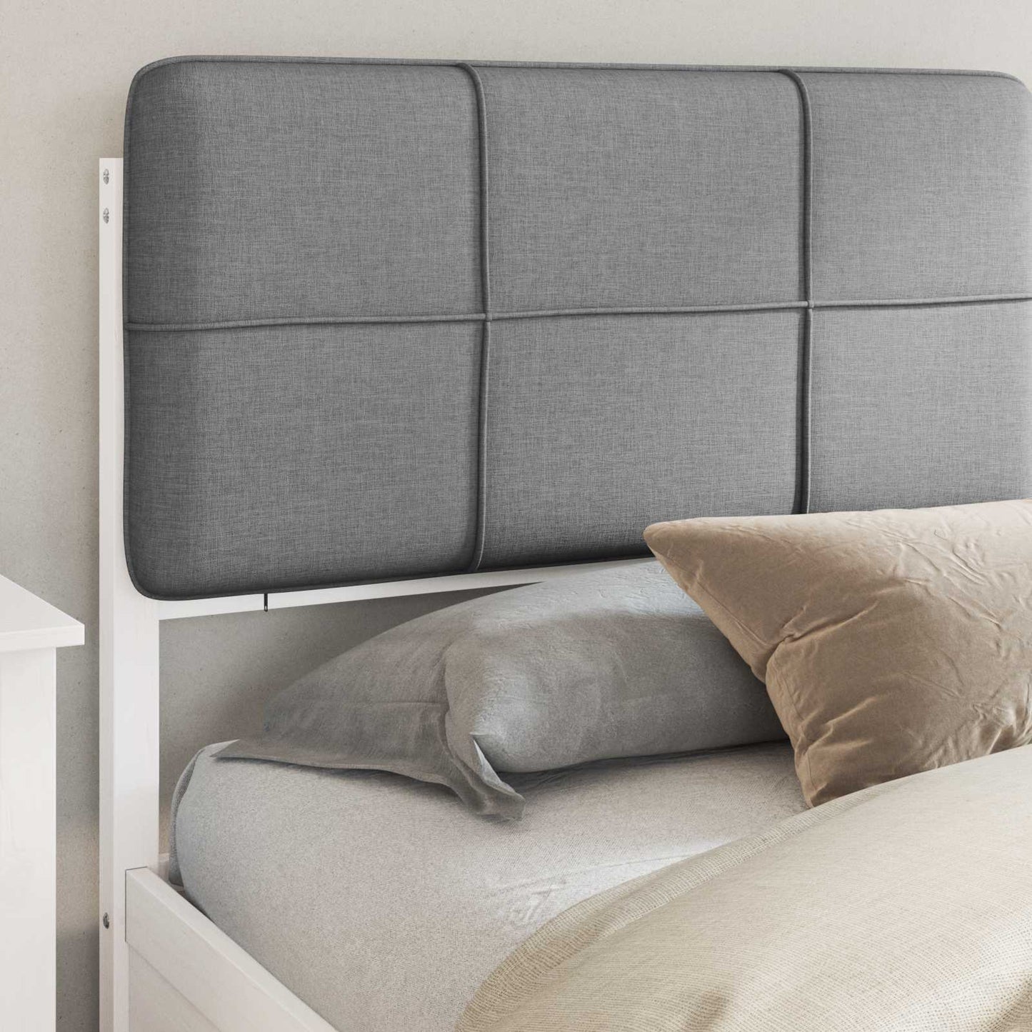 Bedframe met Gevoerd Hoofdgedeelte Lichtgrijs 180 x 200 cm is nu te koop bij PeponiXL, paradijselijk wonen!