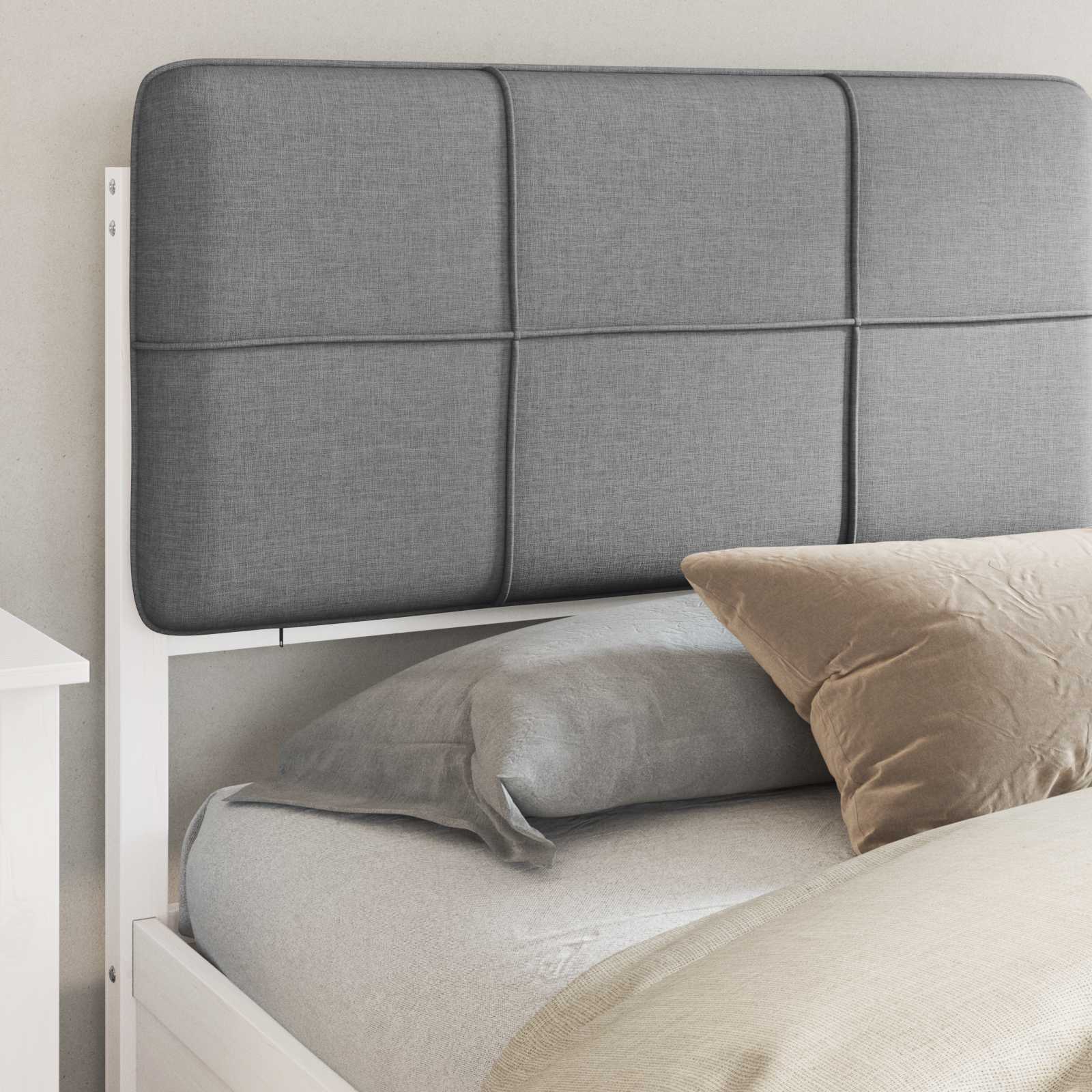 Bedframe met Gevoerd Hoofdgedeelte Lichtgrijs 180 x 200 cm is nu te koop bij PeponiXL, paradijselijk wonen!