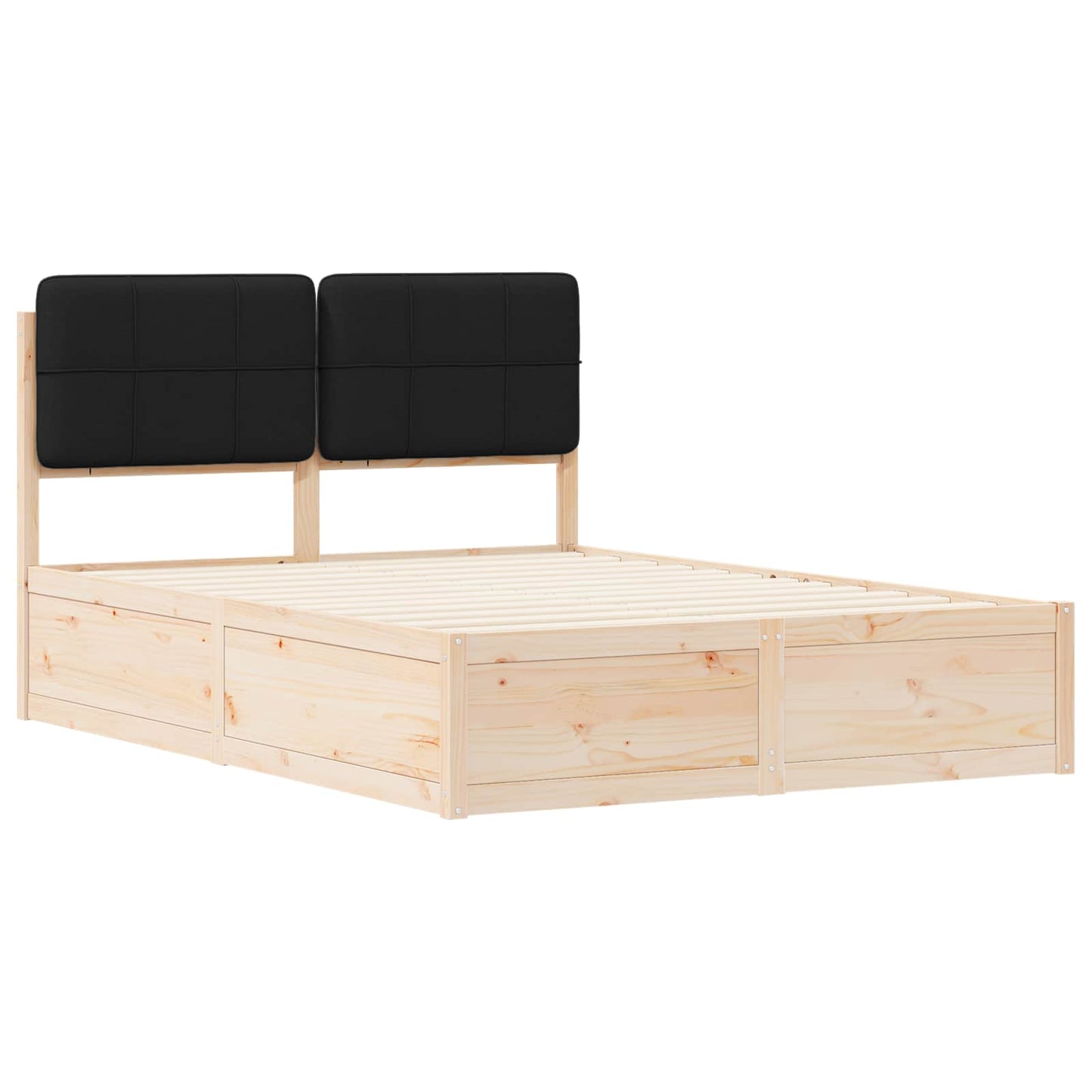 Bedframe met Gevoerd Hoofdgedeelte Zwart 160 x 200 cm is nu te koop bij PeponiXL, paradijselijk wonen!