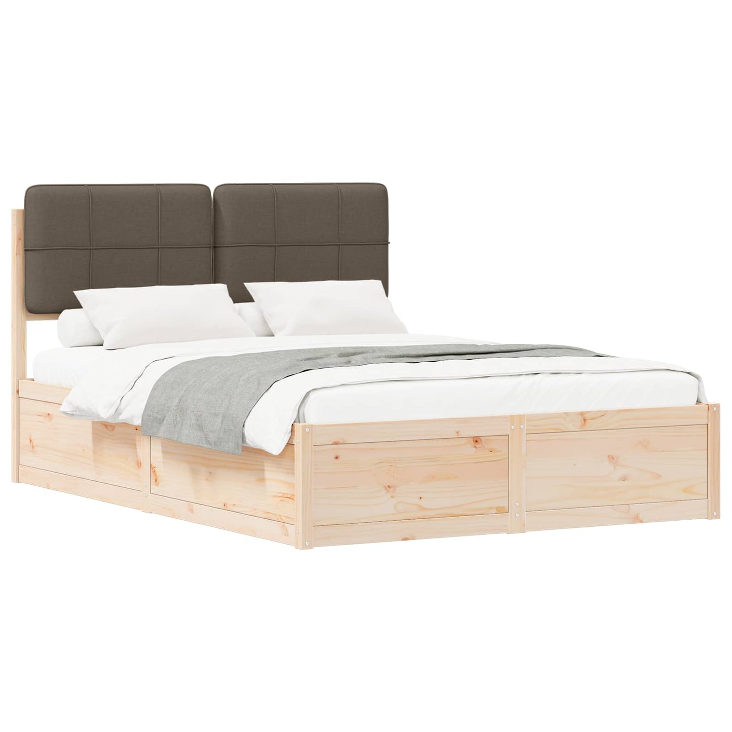 Bedframe met Gevoerd Hoofdgedeelte Taupe 160 x 200 cm is nu te koop bij PeponiXL, paradijselijk wonen!