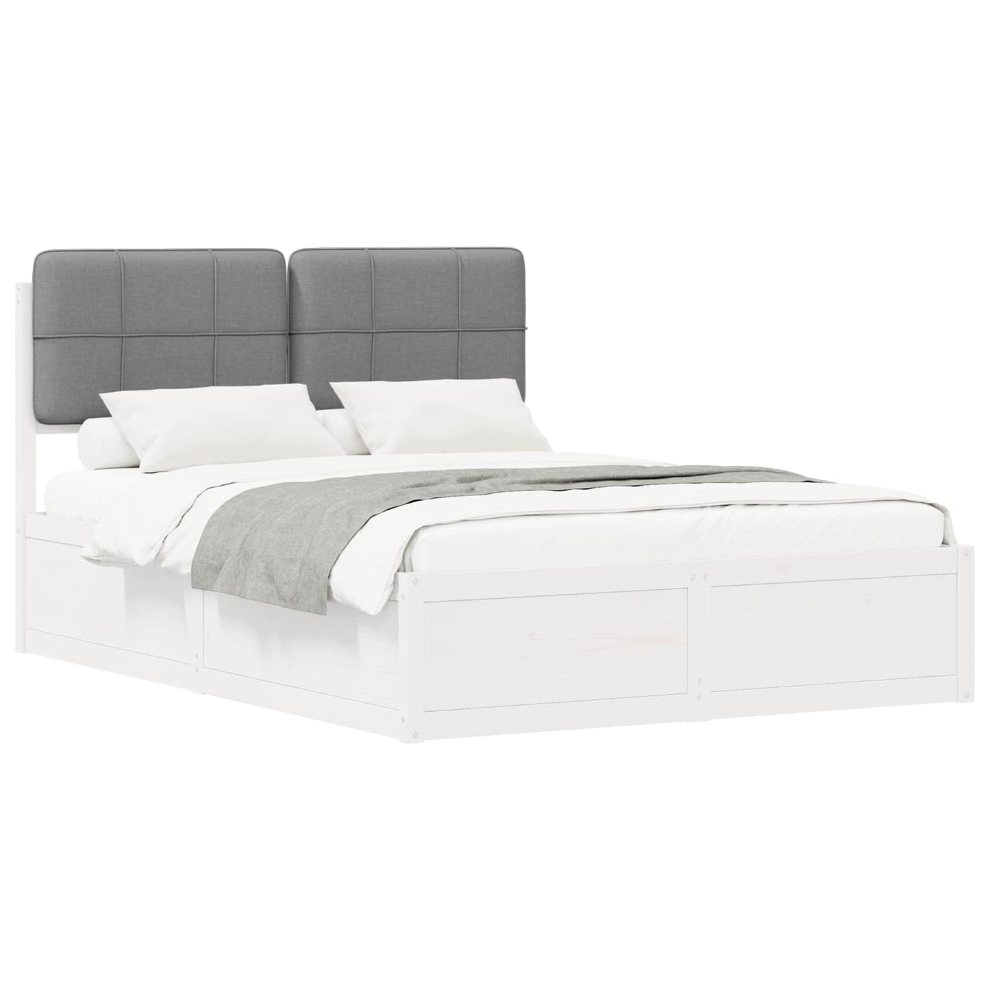 Bedframe met Gevoerd Hoofdgedeelte Lichtgrijs 160 x 200 cm is nu te koop bij PeponiXL, paradijselijk wonen!