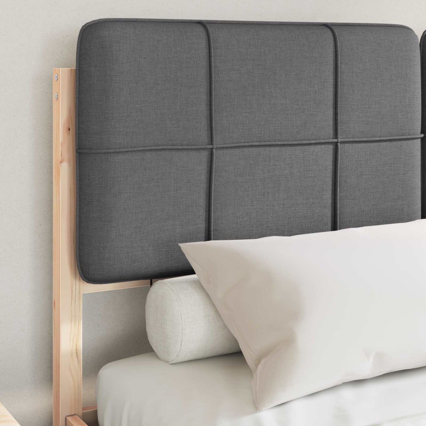 Bedframe met Gevoerd Hoofdgedeelte Donkergrijs 150 x 200 cm is nu te koop bij PeponiXL, paradijselijk wonen!