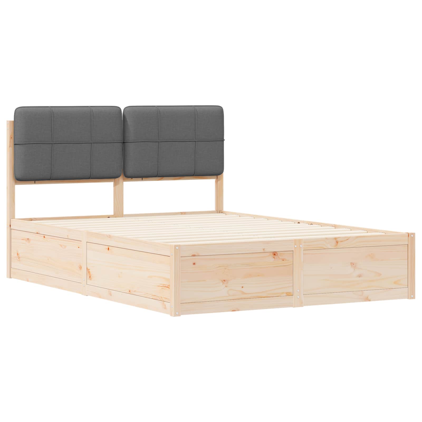 Bedframe met Gevoerd Hoofdgedeelte Donkergrijs 150 x 200 cm is nu te koop bij PeponiXL, paradijselijk wonen!