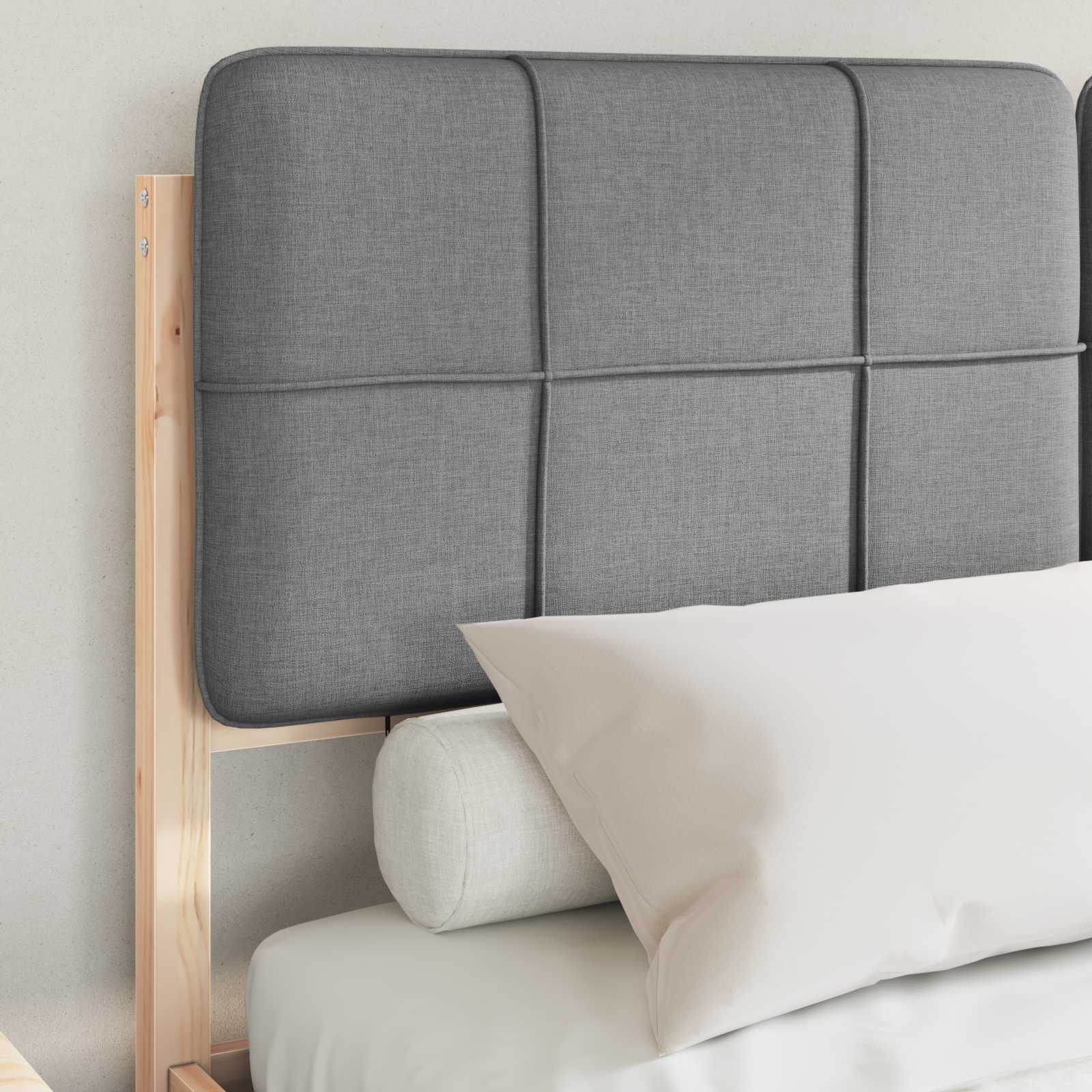 Bedframe met Gevoerd Hoofdgedeelte Lichtgrijs 140 x 200 cm is nu te koop bij PeponiXL, paradijselijk wonen!