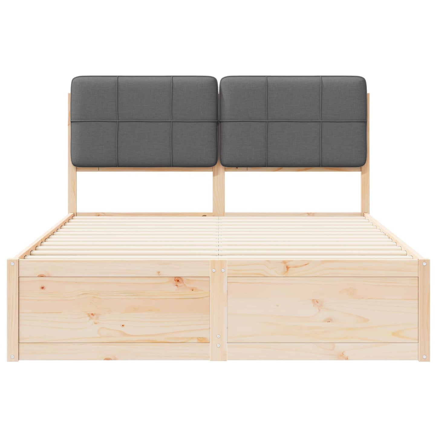 Bedframe met Gevoerd Hoofdgedeelte Donkergrijs 140 x 200 cm is nu te koop bij PeponiXL, paradijselijk wonen!