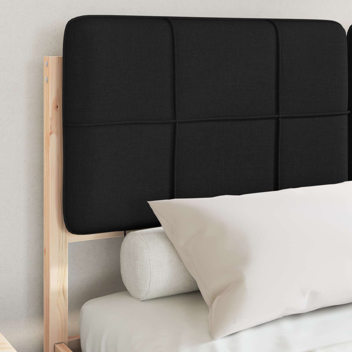 Bedframe met Gevoerd Hoofdgedeelte Zwart 140 x 200 cm is nu te koop bij PeponiXL, paradijselijk wonen!