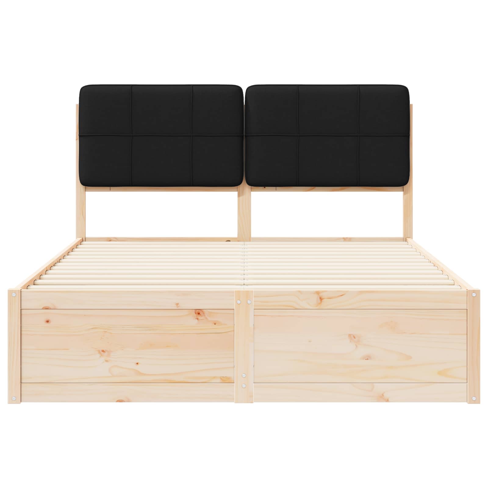 Bedframe met Gevoerd Hoofdgedeelte Zwart 140 x 200 cm is nu te koop bij PeponiXL, paradijselijk wonen!