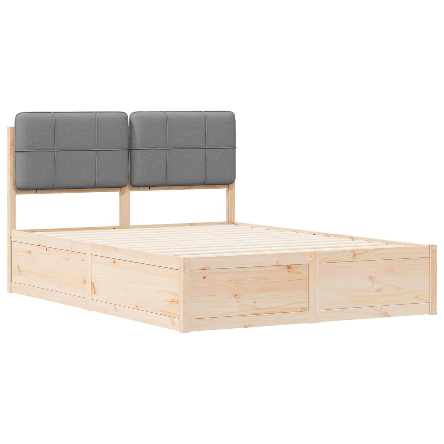 Bedframe met Gevoerd Hoofdgedeelte Lichtgrijs 140 x 190 cm is nu te koop bij PeponiXL, paradijselijk wonen!