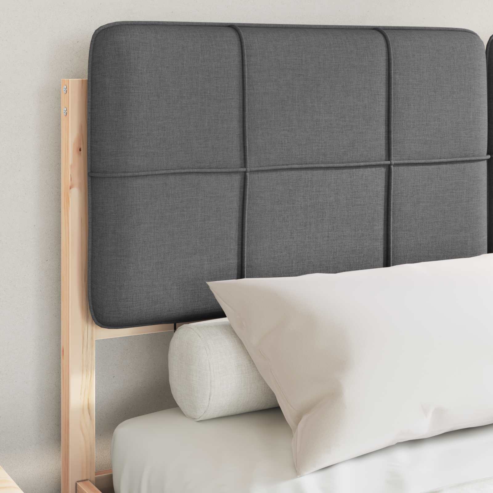 Bedframe met Gevoerd Hoofdgedeelte Donkergrijs 140 x 190 cm is nu te koop bij PeponiXL, paradijselijk wonen!