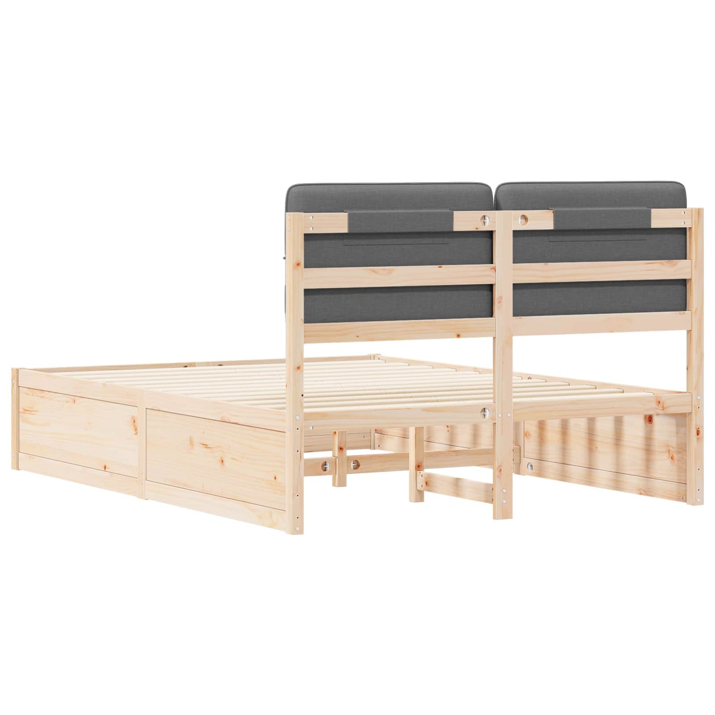 Bedframe met Gevoerd Hoofdgedeelte Donkergrijs 140 x 190 cm is nu te koop bij PeponiXL, paradijselijk wonen!