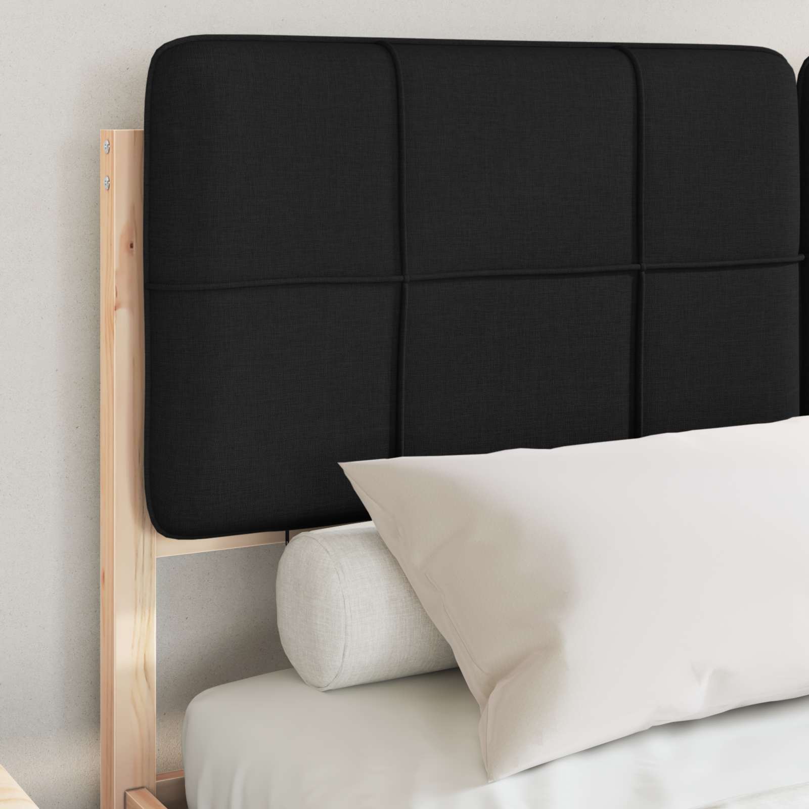 Bedframe met Gevoerd Hoofdgedeelte Zwart 140 x 190 cm is nu te koop bij PeponiXL, paradijselijk wonen!