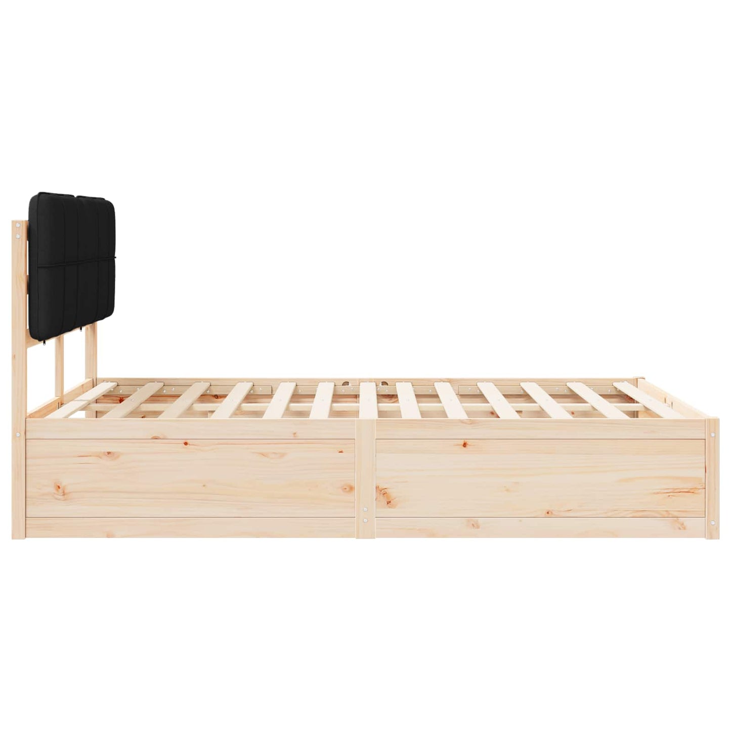 Bedframe met Gevoerd Hoofdgedeelte Zwart 140 x 190 cm is nu te koop bij PeponiXL, paradijselijk wonen!