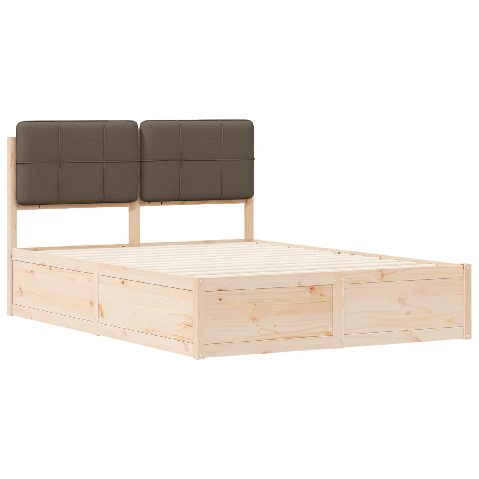 Bedframe met Gevoerd Hoofdgedeelte Taupe 140 x 190 cm is nu te koop bij PeponiXL, paradijselijk wonen!