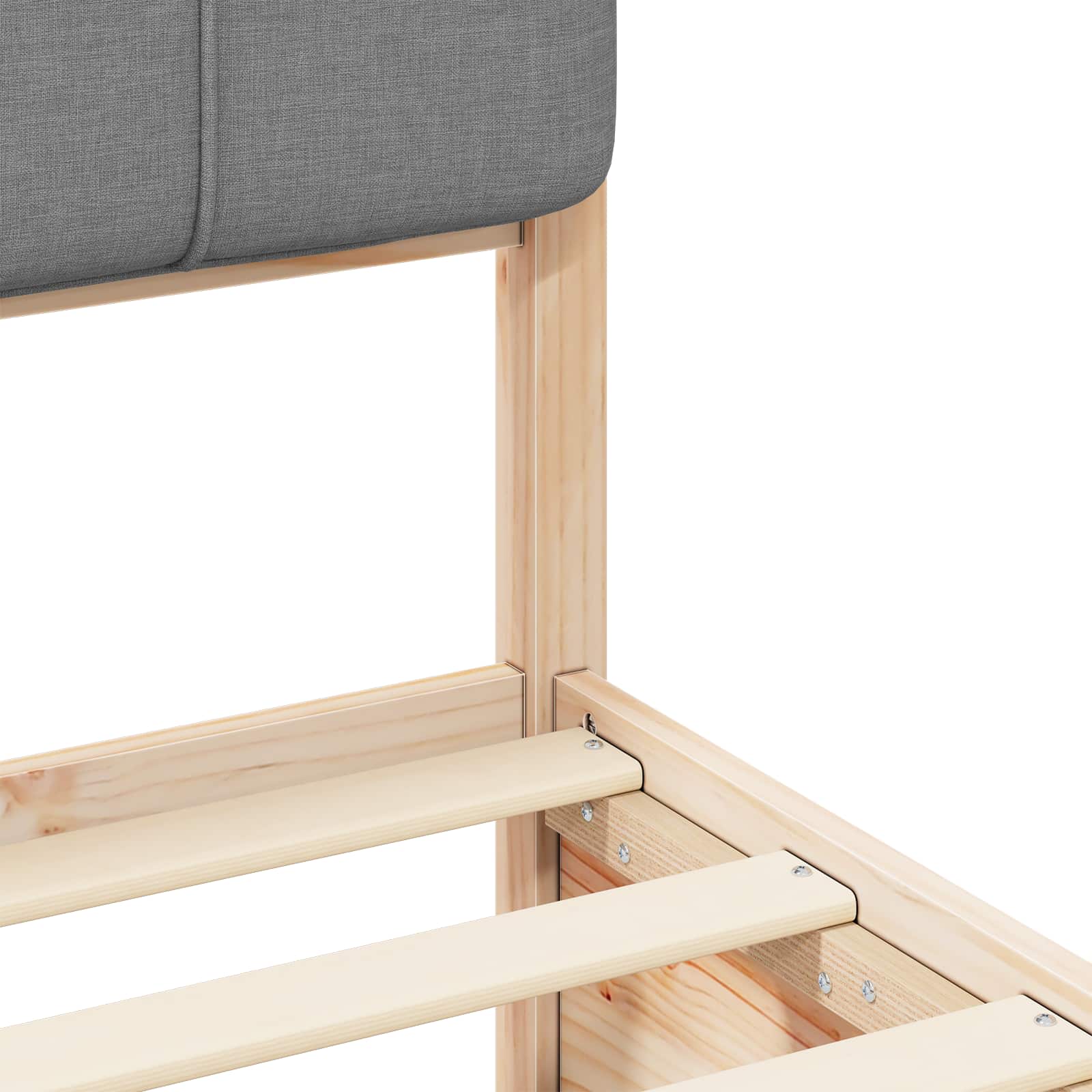 Bedframe met Gevoerd Hoofdgedeelte Lichtgrijs 135 x 190 cm is nu te koop bij PeponiXL, paradijselijk wonen!
