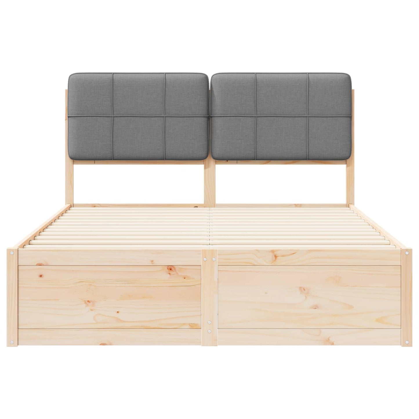 Bedframe met Gevoerd Hoofdgedeelte Lichtgrijs 135 x 190 cm is nu te koop bij PeponiXL, paradijselijk wonen!