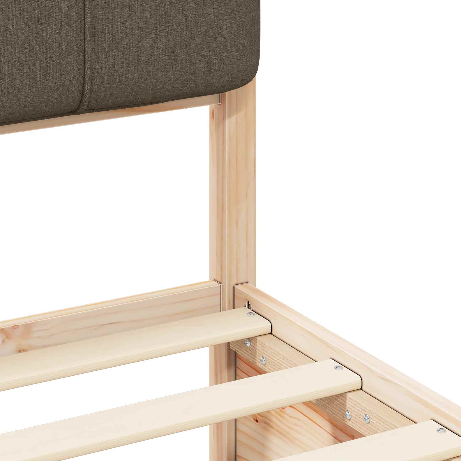 Bedframe met Gevoerd Hoofdgedeelte Taupe 135 x 190 cm is nu te koop bij PeponiXL, paradijselijk wonen!