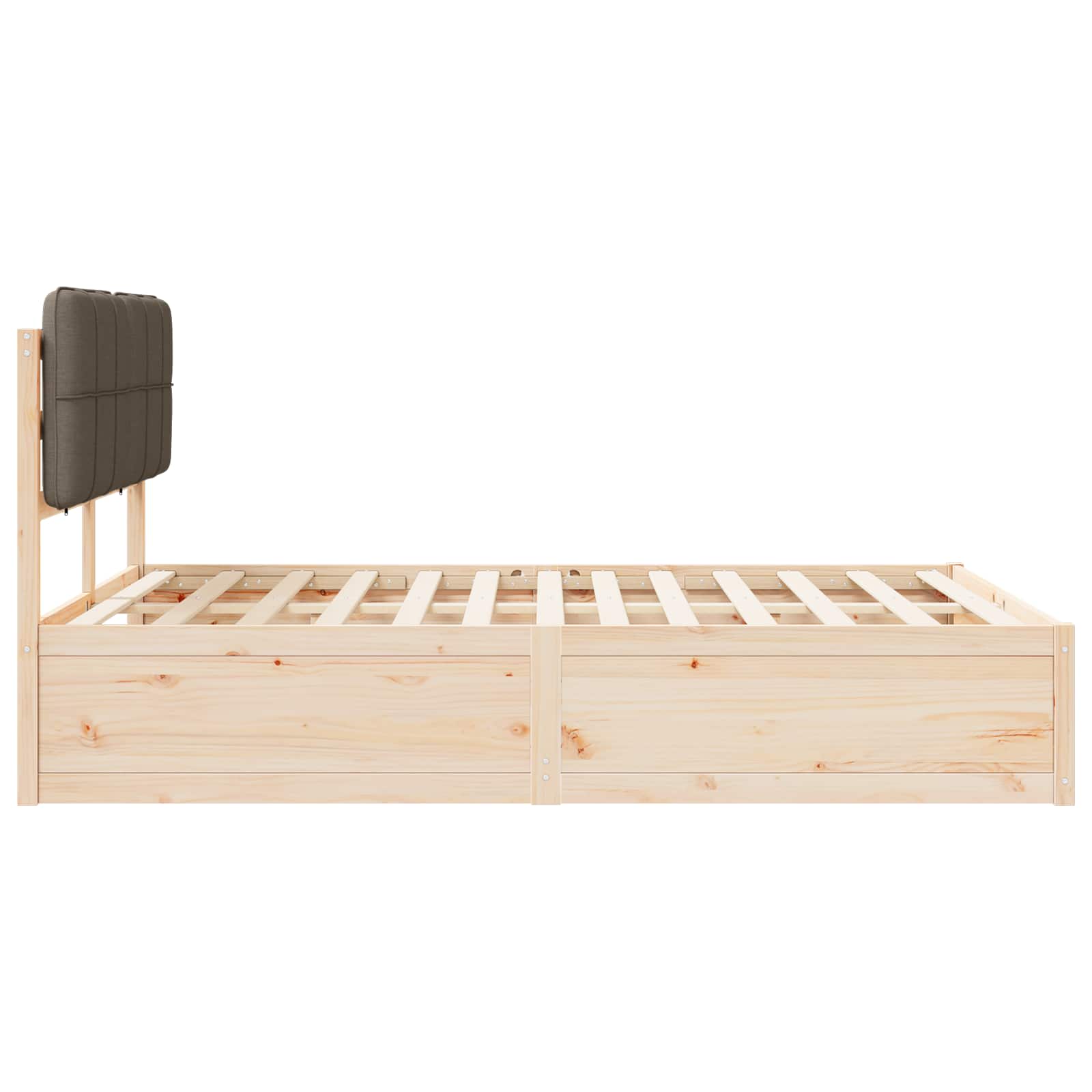 Bedframe met Gevoerd Hoofdgedeelte Taupe 135 x 190 cm is nu te koop bij PeponiXL, paradijselijk wonen!