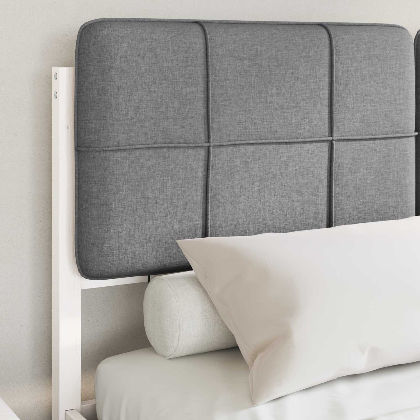 Bedframe met Gevoerd Hoofdgedeelte Lichtgrijs 135 x 190 cm is nu te koop bij PeponiXL, paradijselijk wonen!