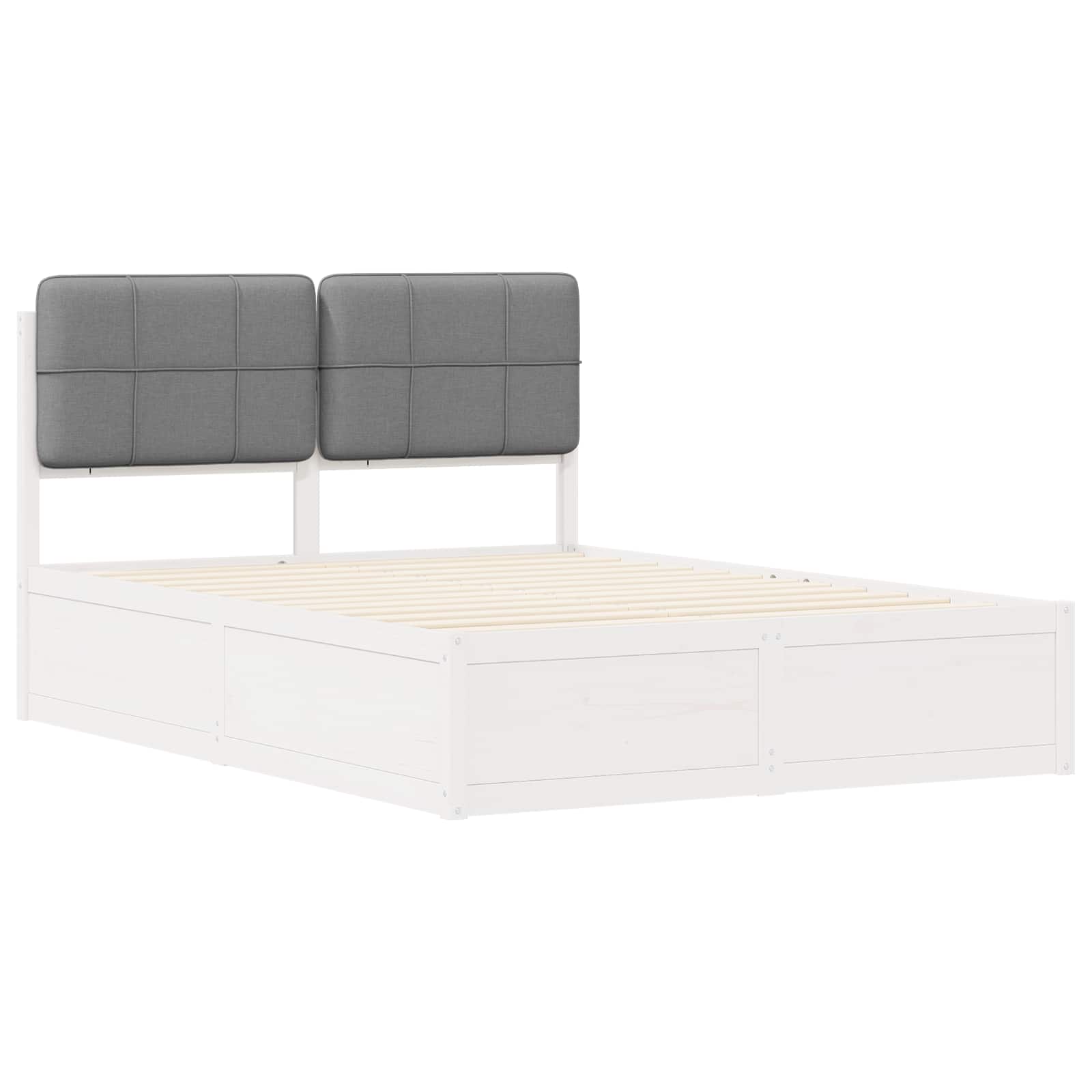 Bedframe met Gevoerd Hoofdgedeelte Lichtgrijs 135 x 190 cm is nu te koop bij PeponiXL, paradijselijk wonen!