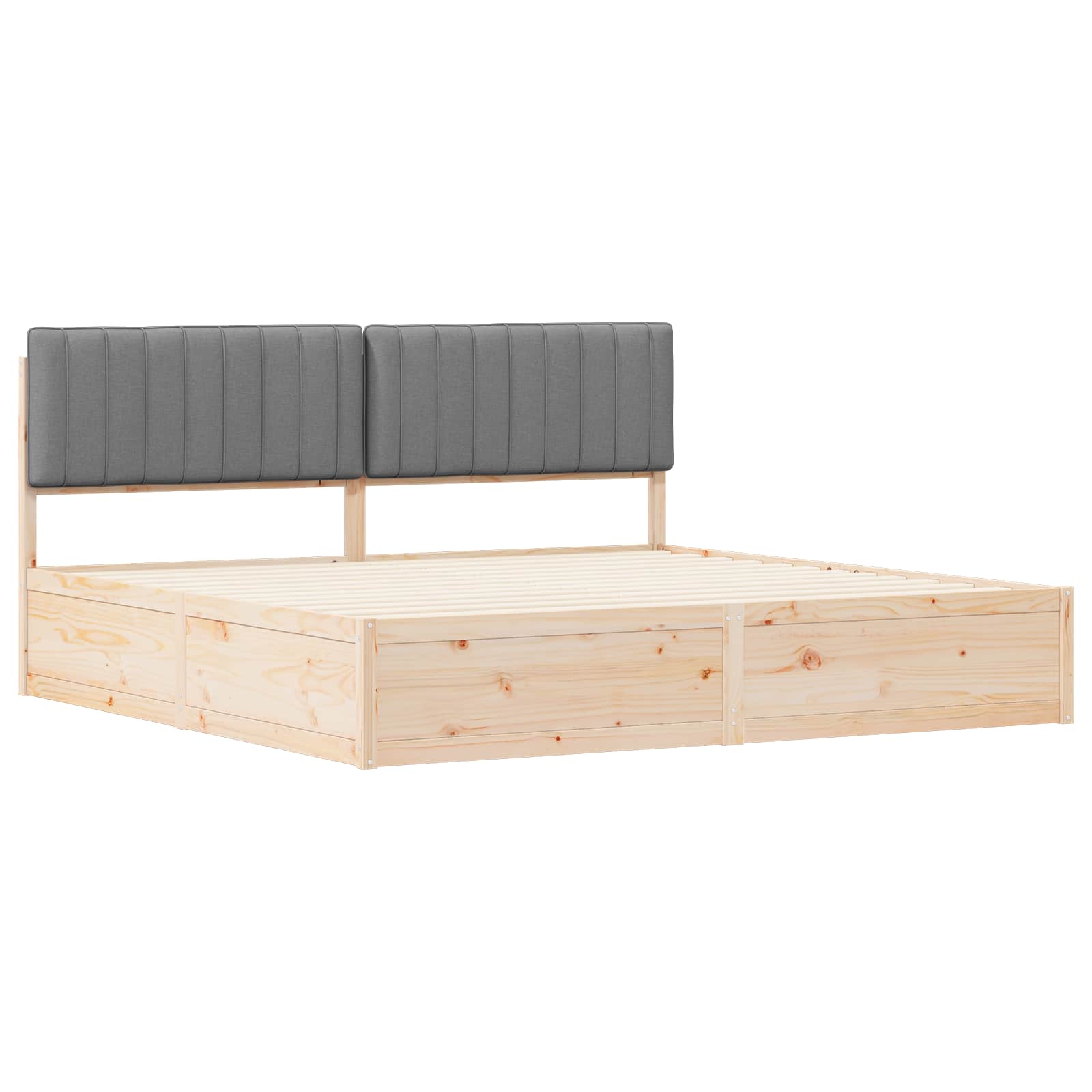 Bedframe met Gevoerd Hoofdgedeelte Lichtgrijs 200 x 200 cm is nu te koop bij PeponiXL, paradijselijk wonen!