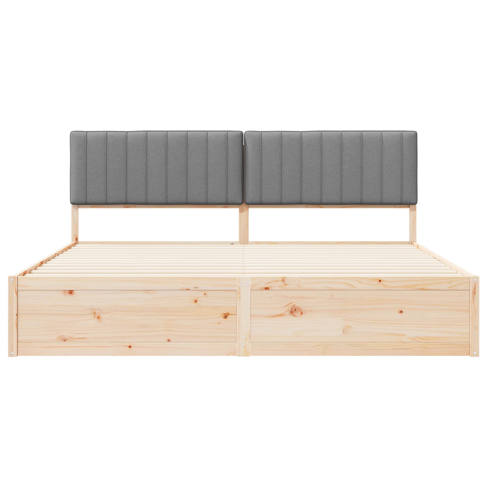 Bedframe met Gevoerd Hoofdgedeelte Lichtgrijs 200 x 200 cm is nu te koop bij PeponiXL, paradijselijk wonen!