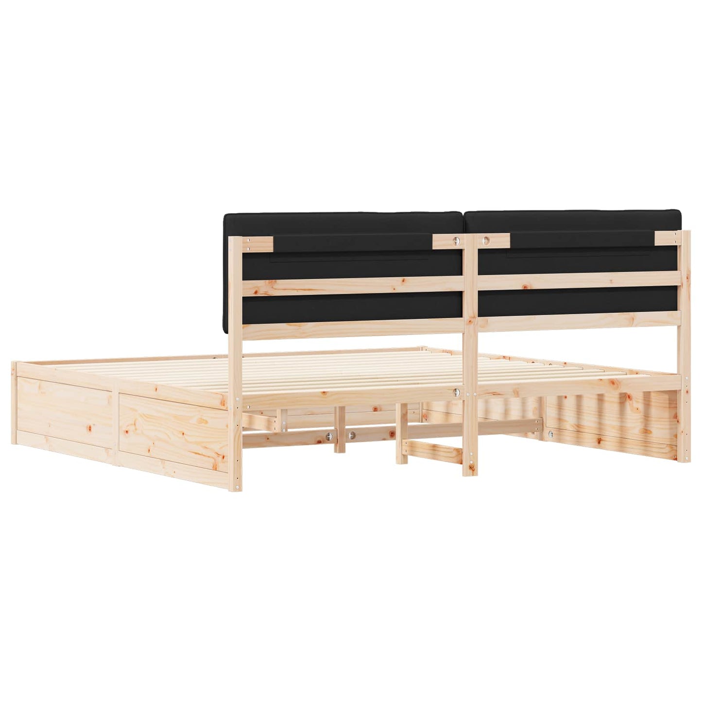 Bedframe met Gevoerd Hoofdgedeelte Zwart 200 x 200 cm is nu te koop bij PeponiXL, paradijselijk wonen!