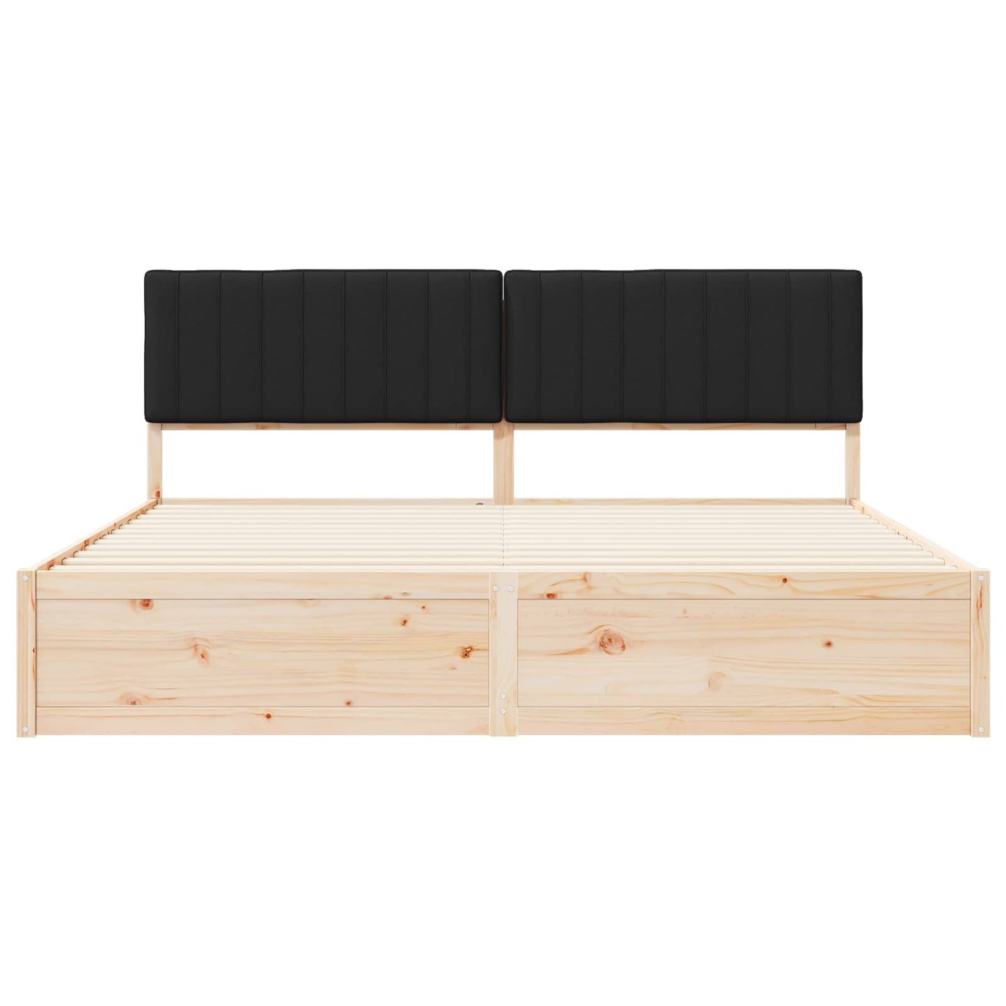 Bedframe met Gevoerd Hoofdgedeelte Zwart 200 x 200 cm is nu te koop bij PeponiXL, paradijselijk wonen!
