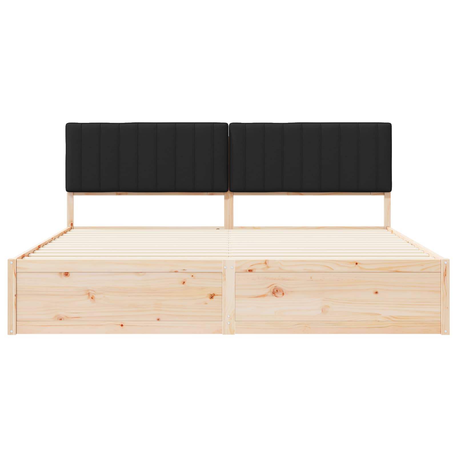 Bedframe met Gevoerd Hoofdgedeelte Zwart 200 x 200 cm is nu te koop bij PeponiXL, paradijselijk wonen!