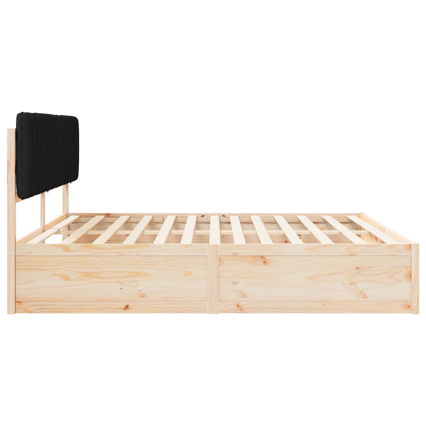 Bedframe met Gevoerd Hoofdgedeelte Zwart 200 x 200 cm is nu te koop bij PeponiXL, paradijselijk wonen!