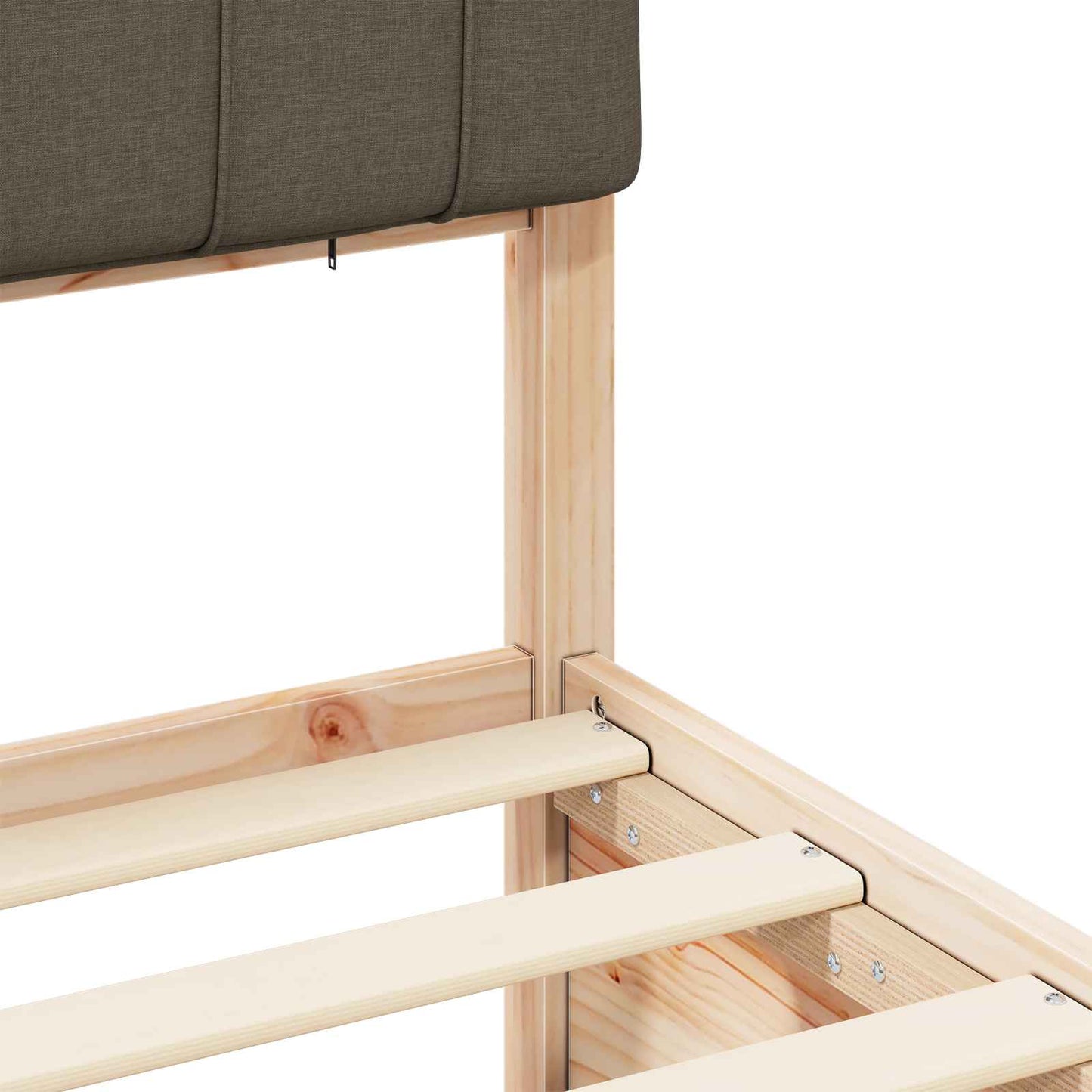 Bedframe met Gevoerd Hoofdgedeelte Taupe 200 x 200 cm is nu te koop bij PeponiXL, paradijselijk wonen!