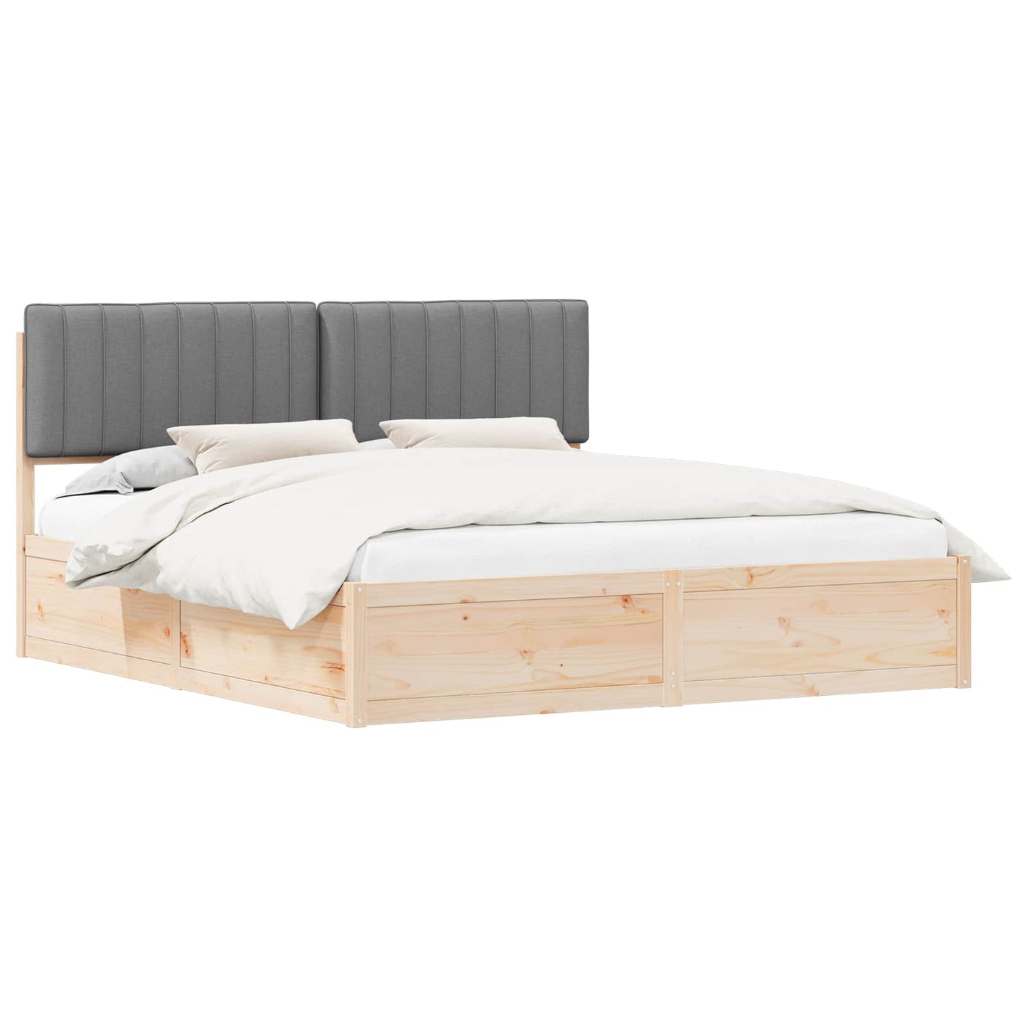 Bedframe met Gevoerd Hoofdgedeelte Lichtgrijs 180 x 200 cm is nu te koop bij PeponiXL, paradijselijk wonen!