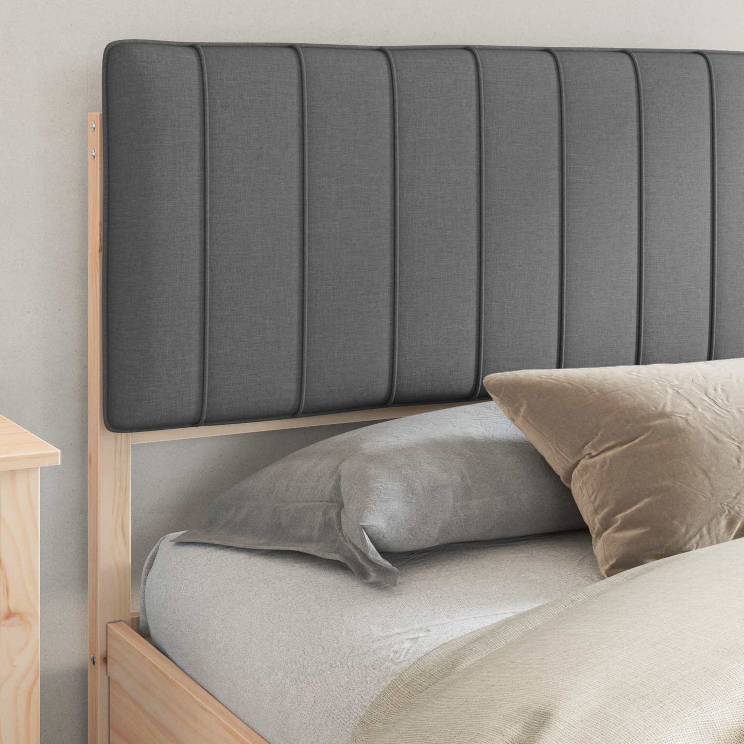 Bedframe met Gevoerd Hoofdgedeelte Donkergrijs 180 x 200 cm is nu te koop bij PeponiXL, paradijselijk wonen!