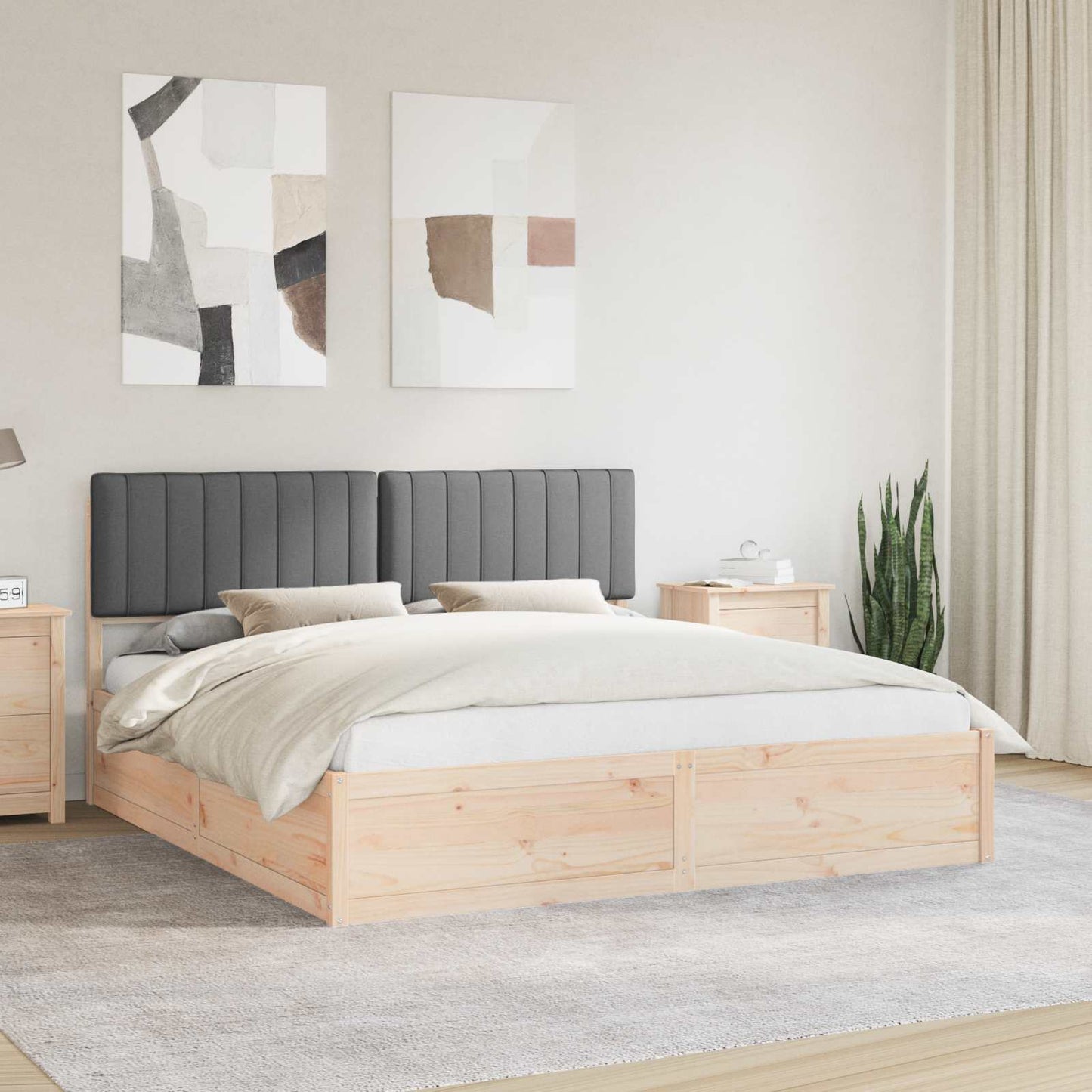Bedframe met Gevoerd Hoofdgedeelte Donkergrijs 180 x 200 cm is nu te koop bij PeponiXL, paradijselijk wonen!