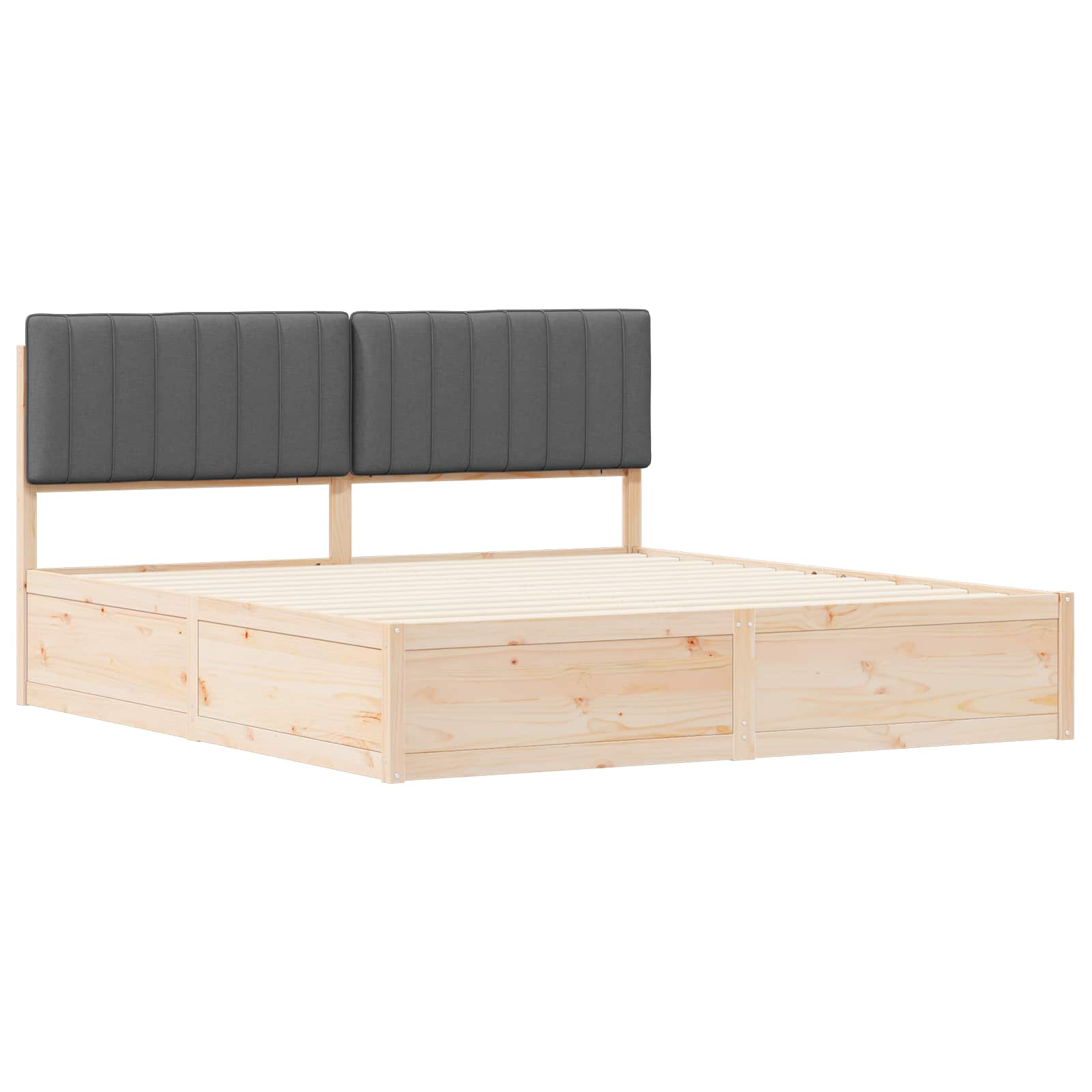 Bedframe met Gevoerd Hoofdgedeelte Donkergrijs 180 x 200 cm is nu te koop bij PeponiXL, paradijselijk wonen!