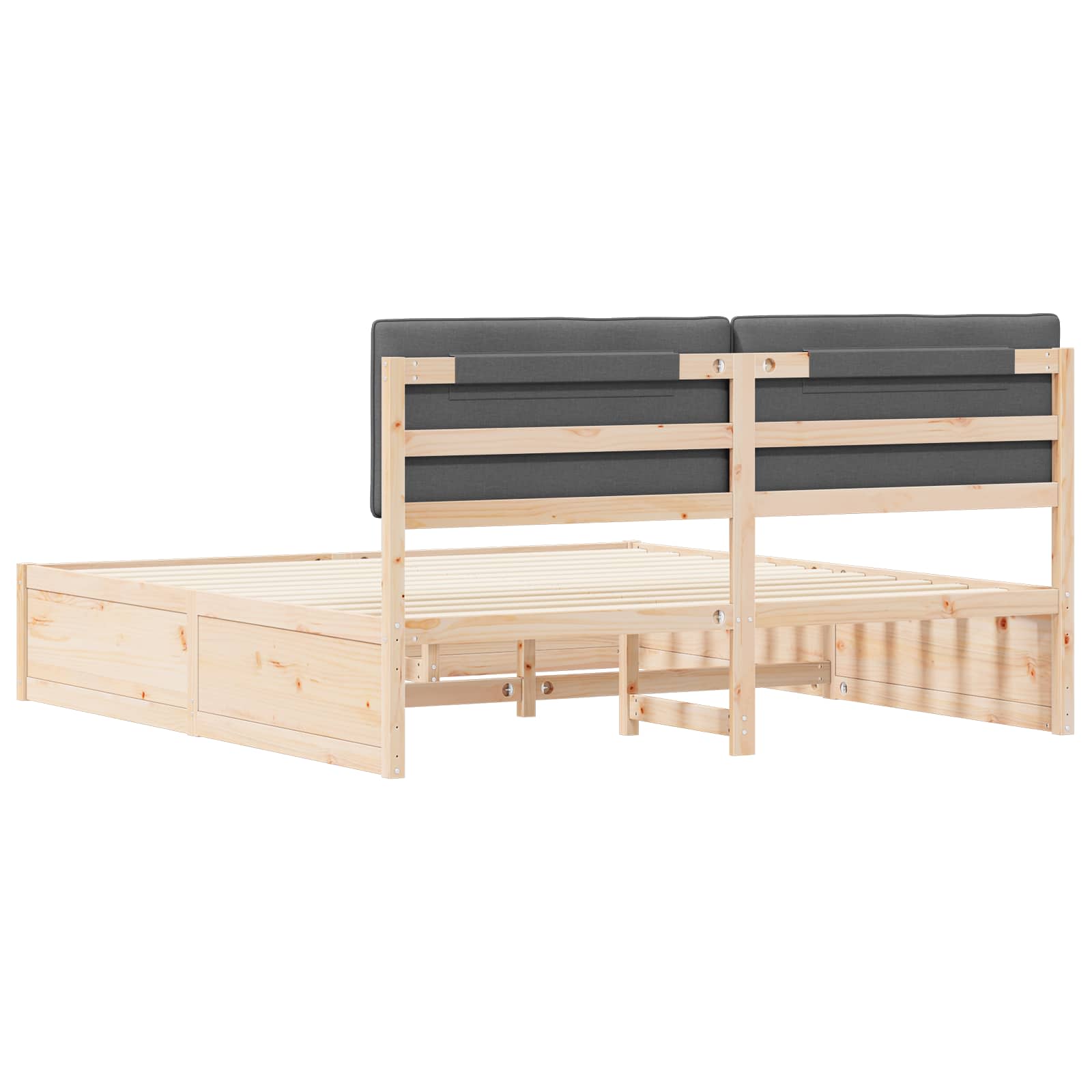 Bedframe met Gevoerd Hoofdgedeelte Donkergrijs 180 x 200 cm is nu te koop bij PeponiXL, paradijselijk wonen!
