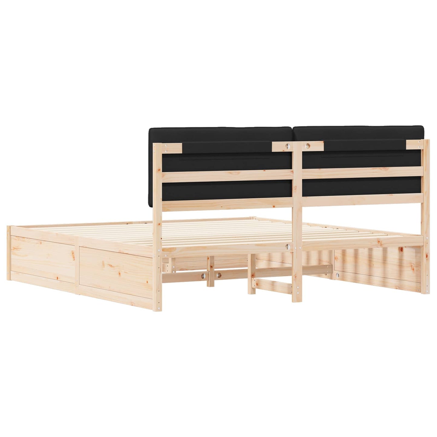 Bedframe met Gevoerd Hoofdgedeelte Zwart 180 x 200 cm is nu te koop bij PeponiXL, paradijselijk wonen!