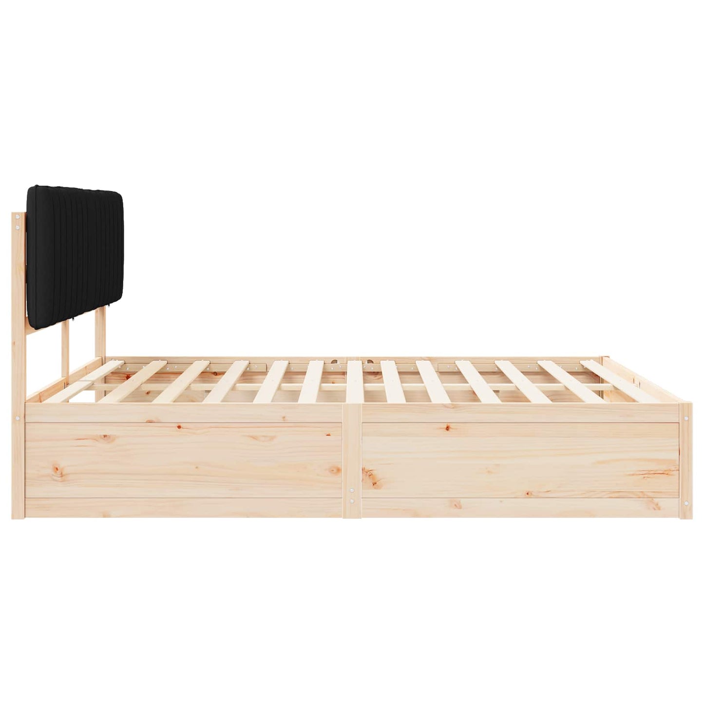 Bedframe met Gevoerd Hoofdgedeelte Zwart 180 x 200 cm is nu te koop bij PeponiXL, paradijselijk wonen!
