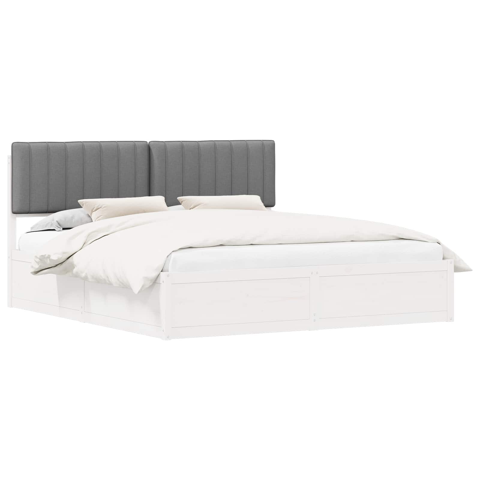 Bedframe met Gevoerd Hoofdgedeelte Lichtgrijs 180 x 200 cm is nu te koop bij PeponiXL, paradijselijk wonen!