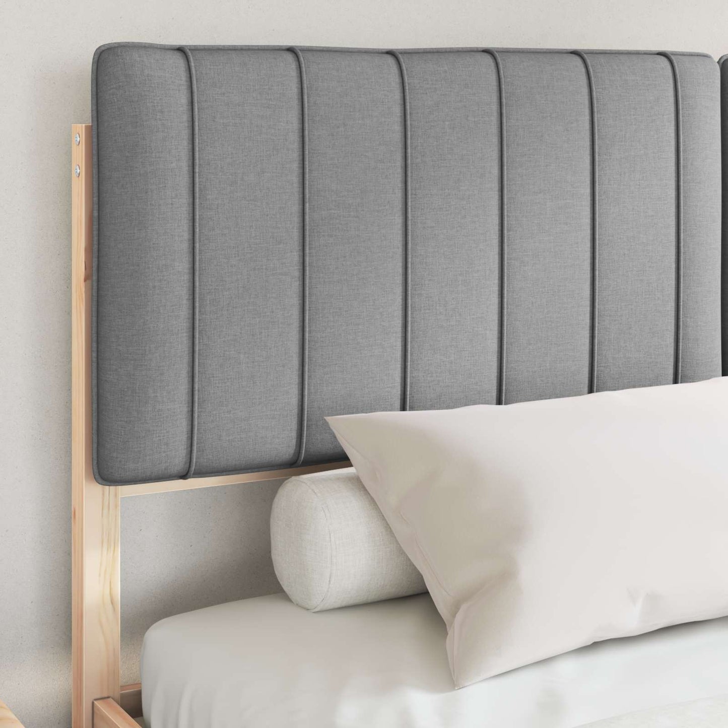 Bedframe met Gevoerd Hoofdgedeelte Lichtgrijs 160 x 200 cm is nu te koop bij PeponiXL, paradijselijk wonen!