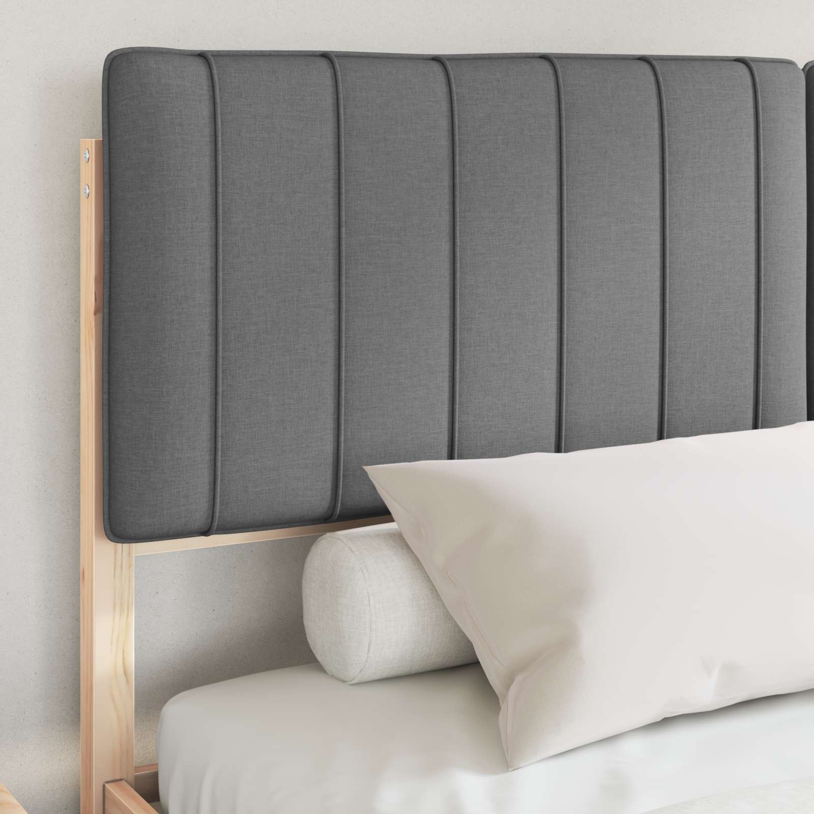 Bedframe met Gevoerd Hoofdgedeelte Donkergrijs 160 x 200 cm is nu te koop bij PeponiXL, paradijselijk wonen!