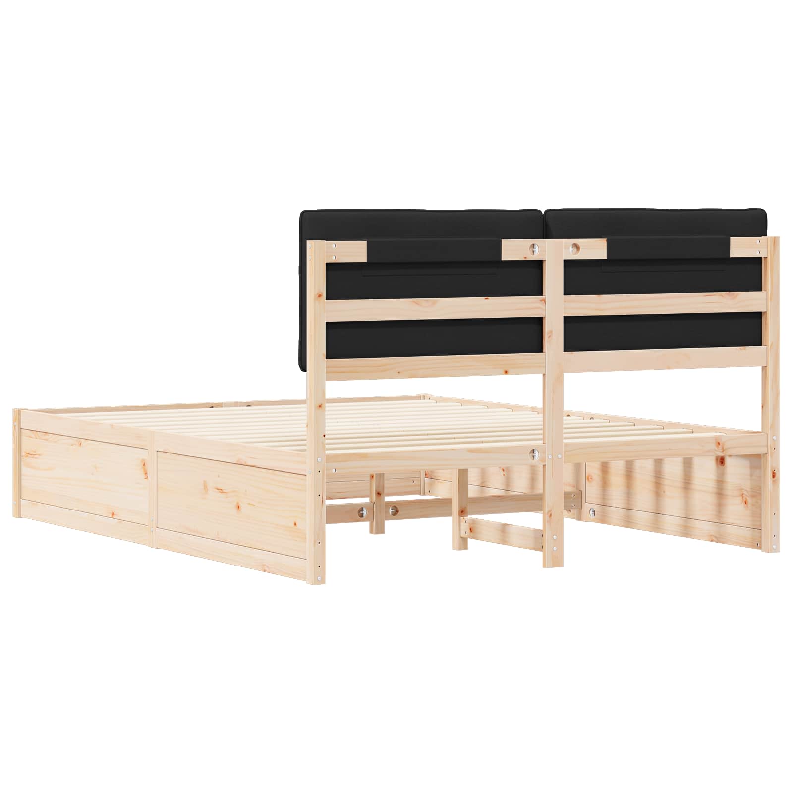 Bedframe met Gevoerd Hoofdgedeelte Zwart 160 x 200 cm is nu te koop bij PeponiXL, paradijselijk wonen!