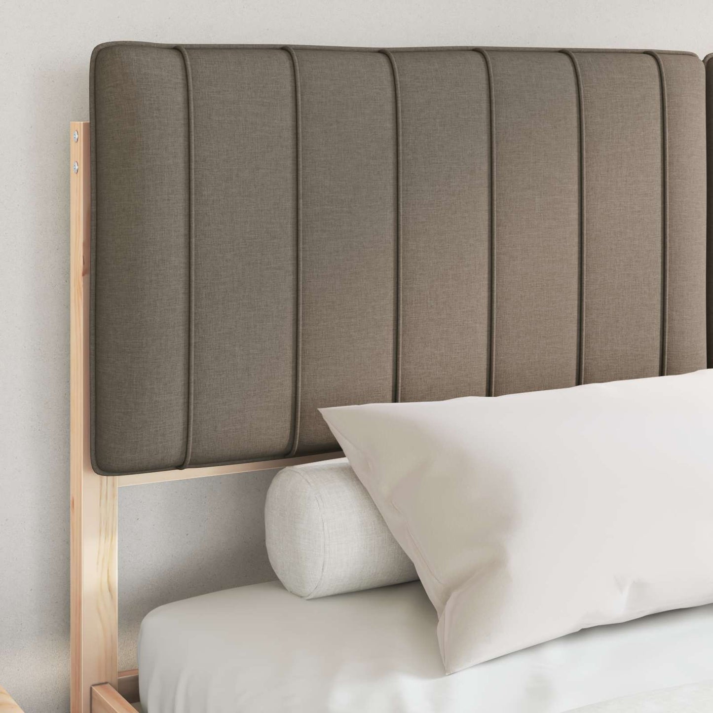 Bedframe met Gevoerd Hoofdgedeelte Taupe 160 x 200 cm is nu te koop bij PeponiXL, paradijselijk wonen!