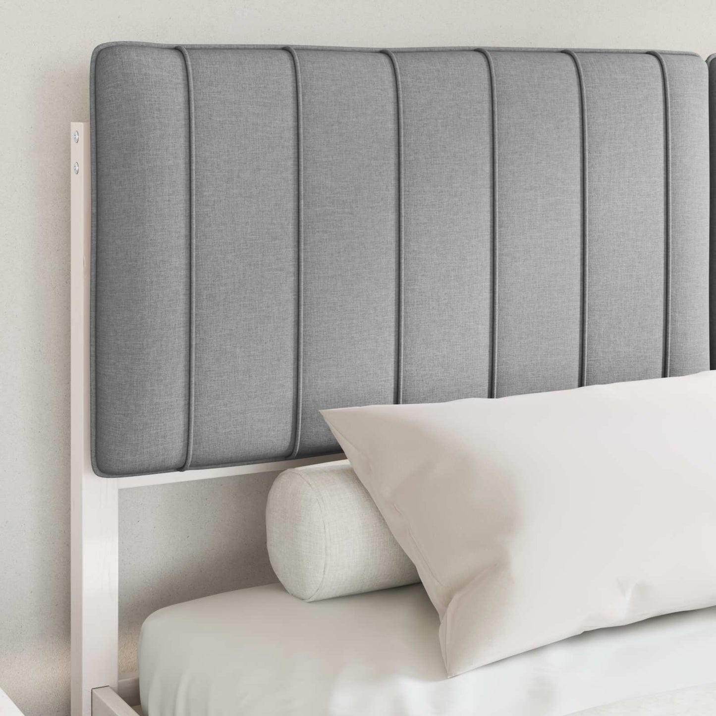 Bedframe met Gevoerd Hoofdgedeelte Lichtgrijs 160 x 200 cm is nu te koop bij PeponiXL, paradijselijk wonen!